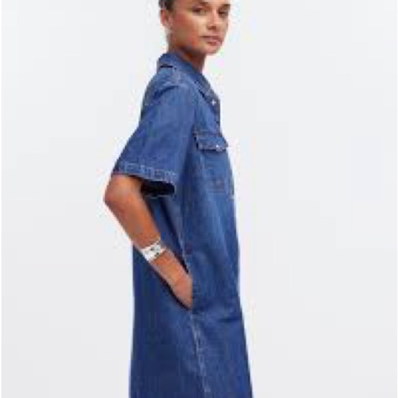 Universal Threads Blue Denim Shirt Dress- Fair Trade Certified - Picture 1 of 5